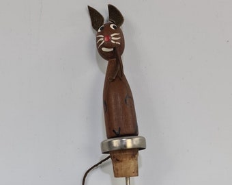 Handcrafted Teak Cat Bottle Stopper or Shot Dispenser a Perfect Gift for Cat Enthusiasts and Cocktail Lovers
