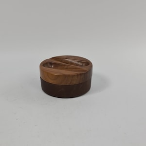 Vintage leather and teak double pipe holder and ash tray