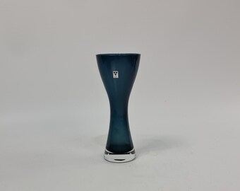 Vintage Blue glass vase by Gral Kristall factory in Dürnau