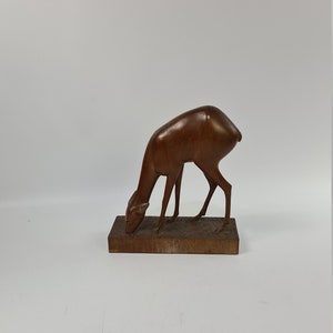 Vintage mcm wooden deer