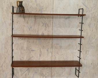 Vintage ladder string shelving system