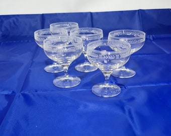 A set of six cut glass  Champagne glasses by Peill and Putzler