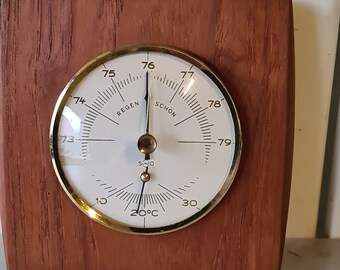 Vintage teak Barometer