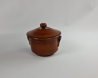 Vintage French pottery lidded oven dish by St Clement