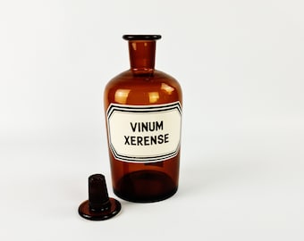 Vintage brown glassed apothecary bottle