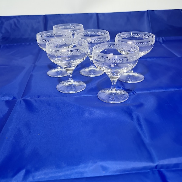 A set of six cut glass  Champagne glasses by Peill and Putzler