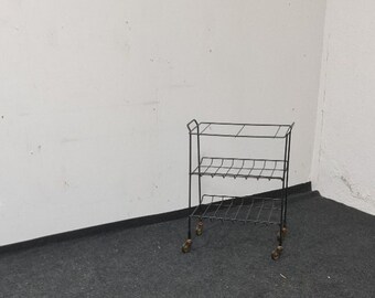 Vintage wire trolly ,paper rack or sidetable