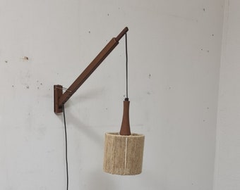 Vintage teak Swedish wall light