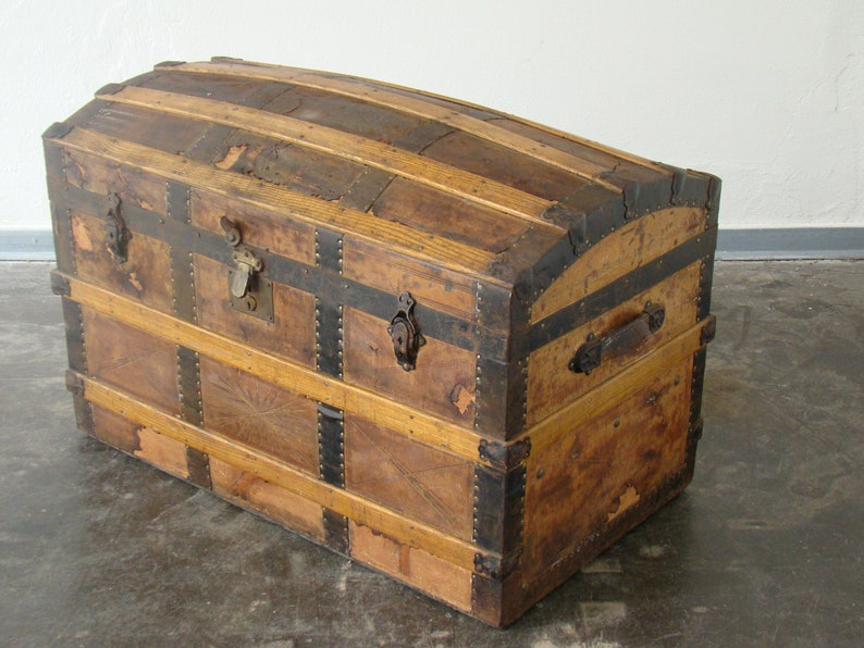 vintage portmanteau or treasure chest ..