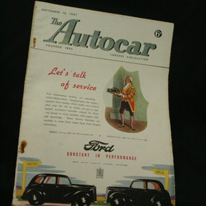 vintage the Autocar car magazine sept 12 1947
