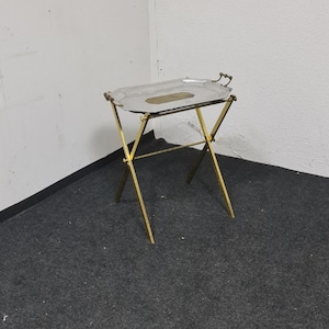 Vintage metal folding table and serving tray