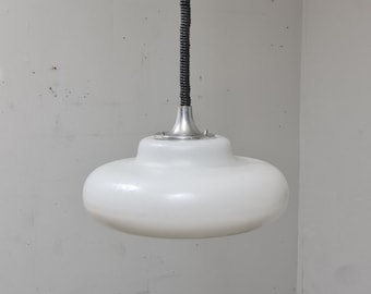 Vintage extendable glass celing lamp by Aro Germany