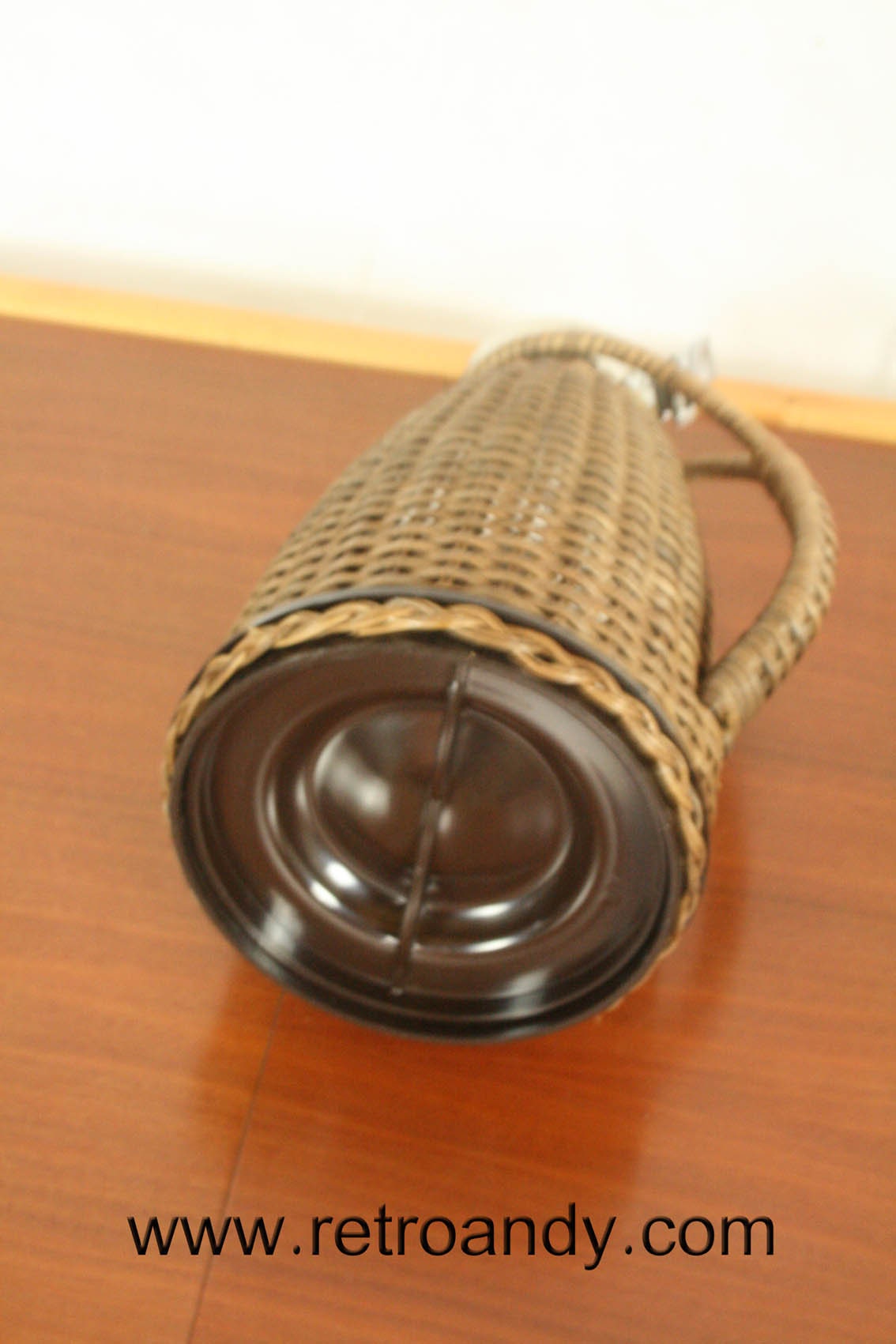 Vintage chrome and wicker thermos can by Alfi Germany