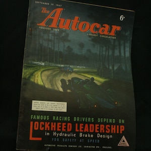 vintage the Autocar car magazine sept 19 1947