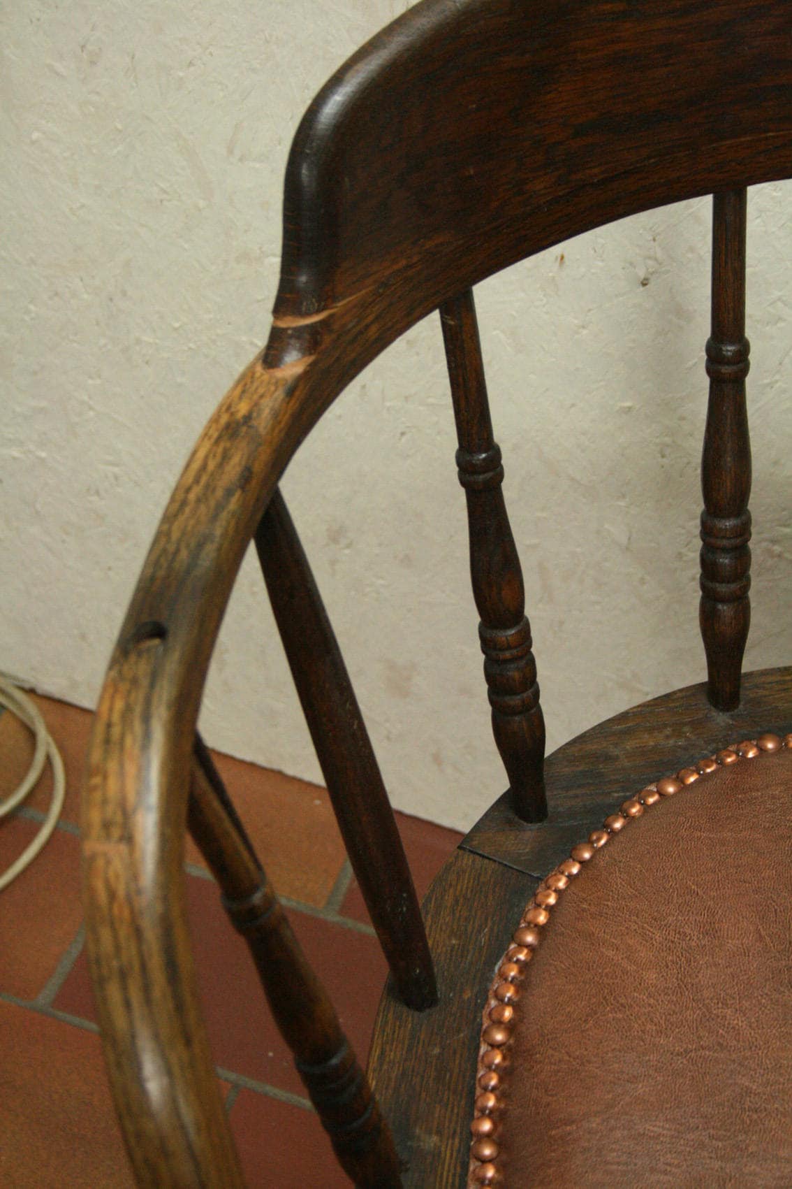 Bent wood [oak] captains or desk chair by Heywood Bros and Wakefield