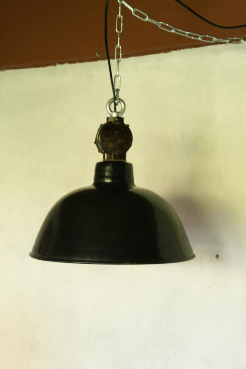 industriel bauhaus enamel pendant lamp