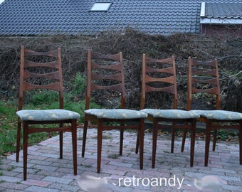 MCM vintage pallisander eetkamer stoelen en tafel