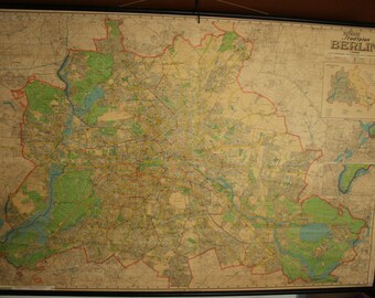 Vintage school pull of Berlin on linen by Richard Zwarz