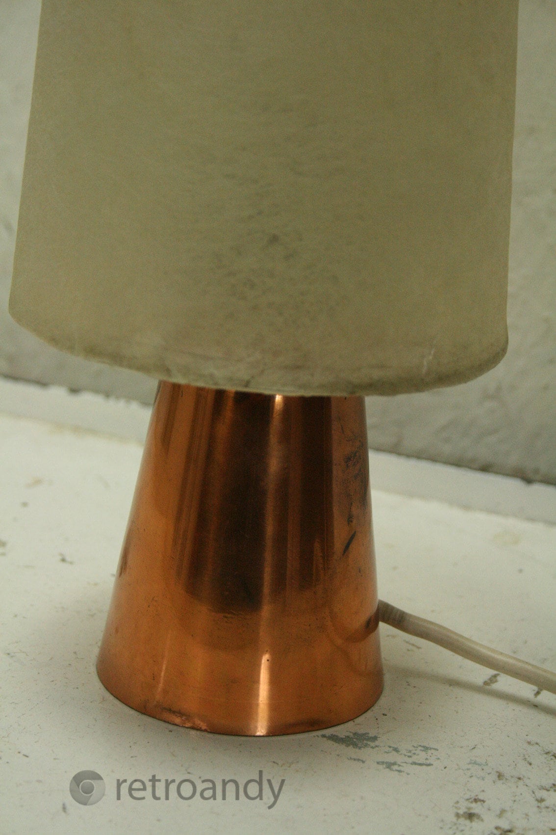 Vintage copper bedside lamp