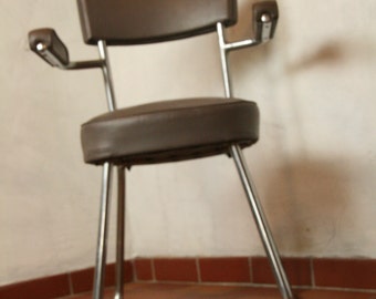 Vintage 50s tublar steel framed chair by Roneo