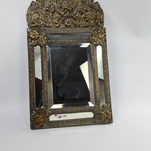 Antique brass mirror