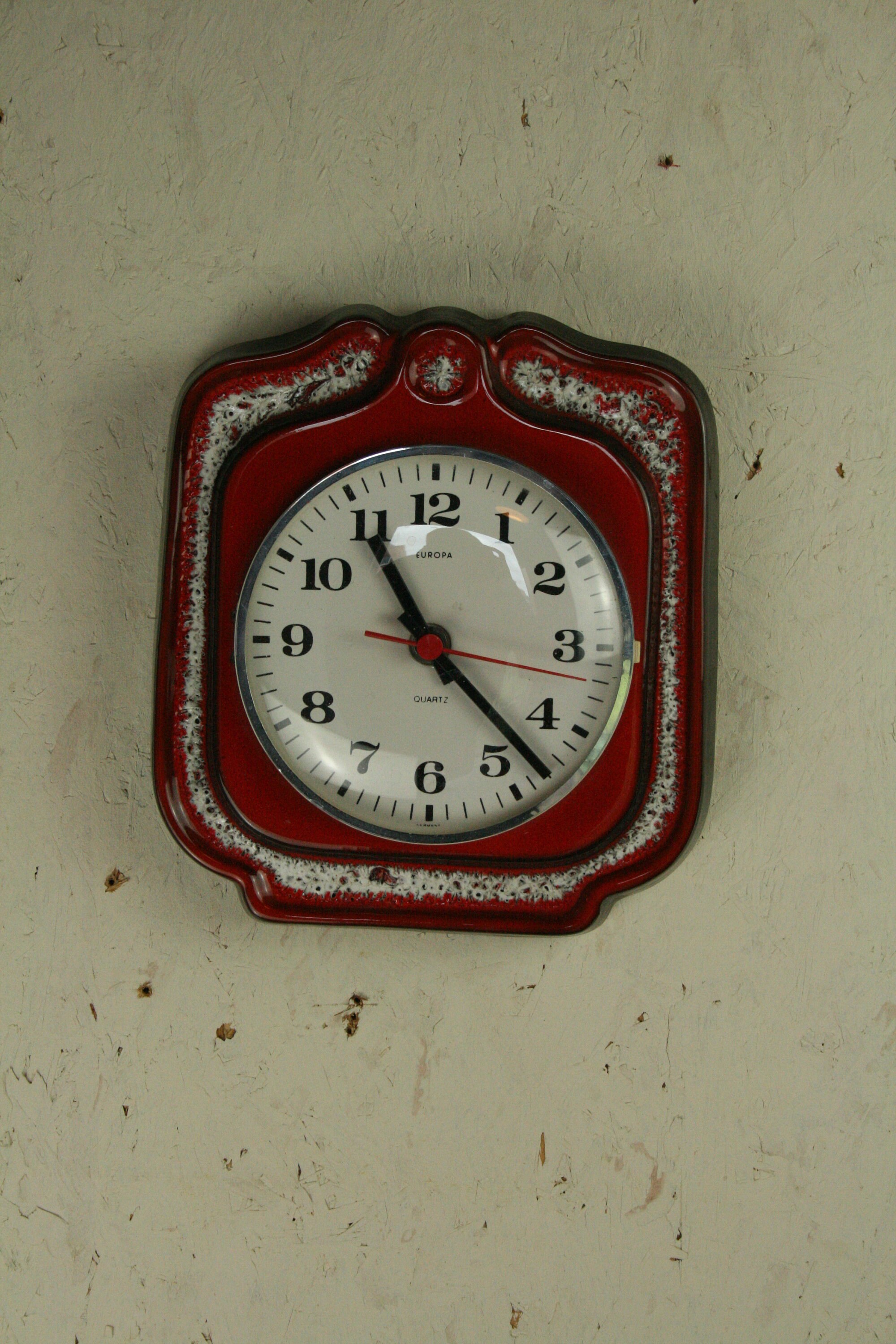 Bright and chearfull West german pottery wall clock