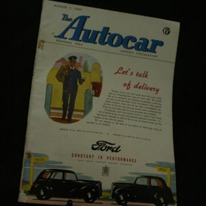 vintage the Autocar car magazine august 1  1947
