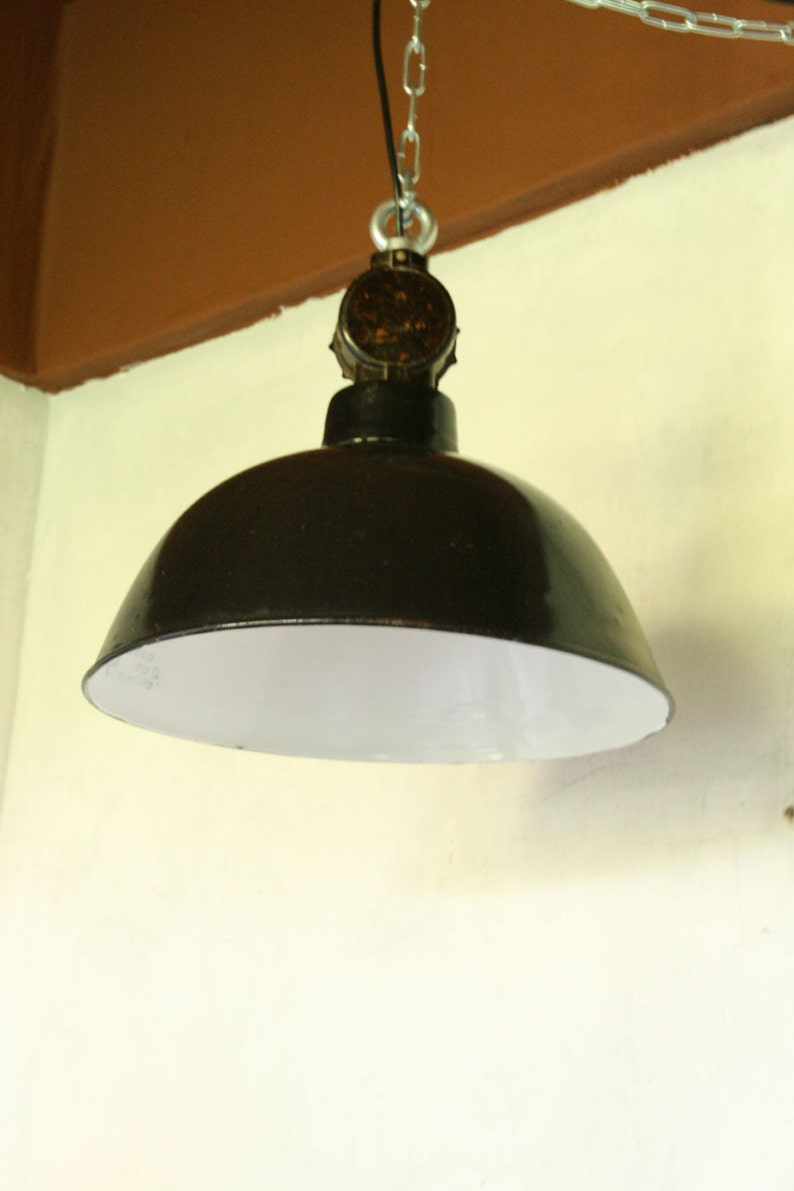 industriel bauhaus enamel pendant lamp