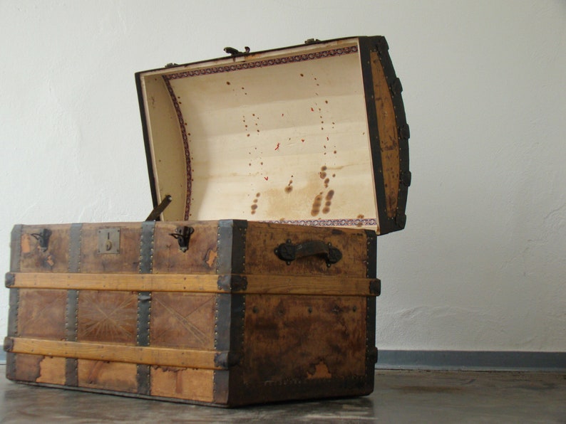 vintage portmanteau or treasure chest ..