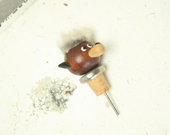 Vintage teak bottle stopper