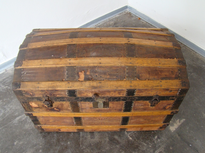 vintage portmanteau or treasure chest ..