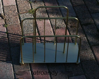 Vintage Magazine or paper rack in a brass coloured metal