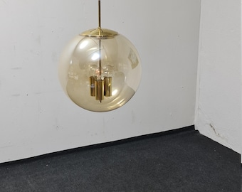 Vintage smoked glass globe pendant light