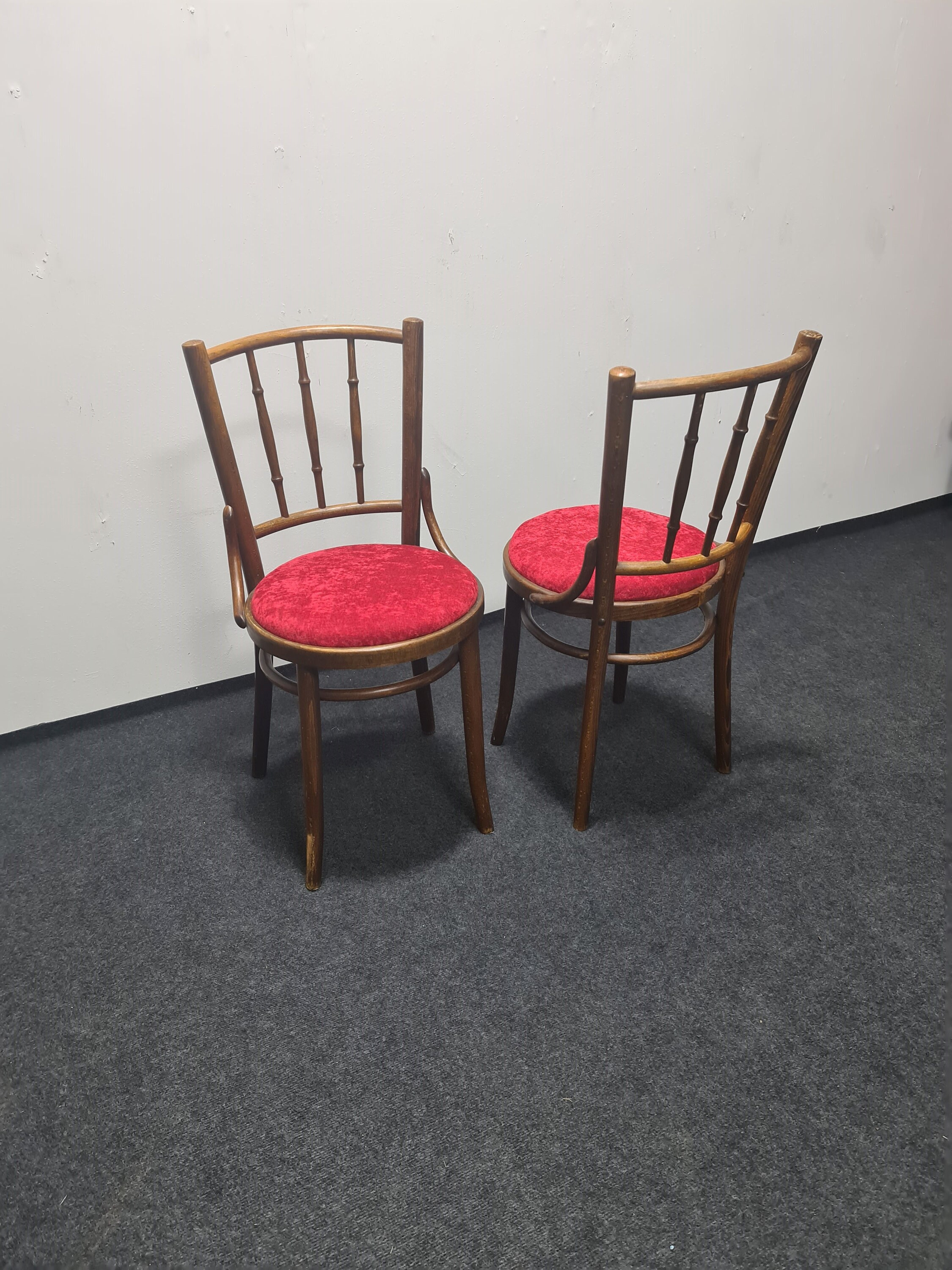 A pair of vintage bistro chairs