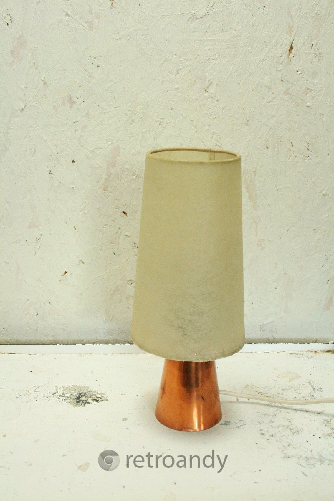 Vintage copper bedside lamp