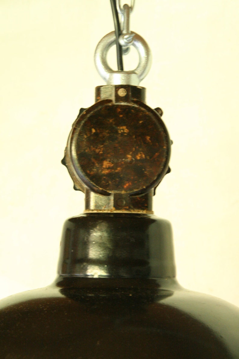 industriel bauhaus enamel pendant lamp