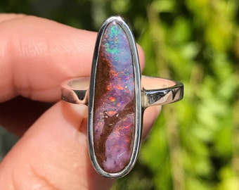 Boulder Opal Ring - US 7 1/4