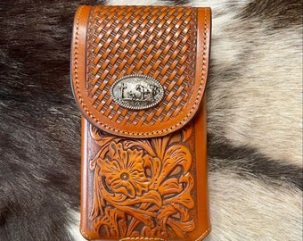 Texas West Western Cowboy Tooled Floral Leather Praying Cowboy Concho Belt Loop Cell Phone Holster Case in 4 Colors Coffee Texas West Western Cowboy Tooled Floral Leather Praying Cowboy Concho Belt Loop Cell Phone Holster Case in 4 Colors Coffee