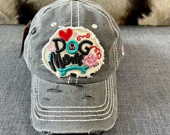 Dog MOM Embroidered Baseball Caps