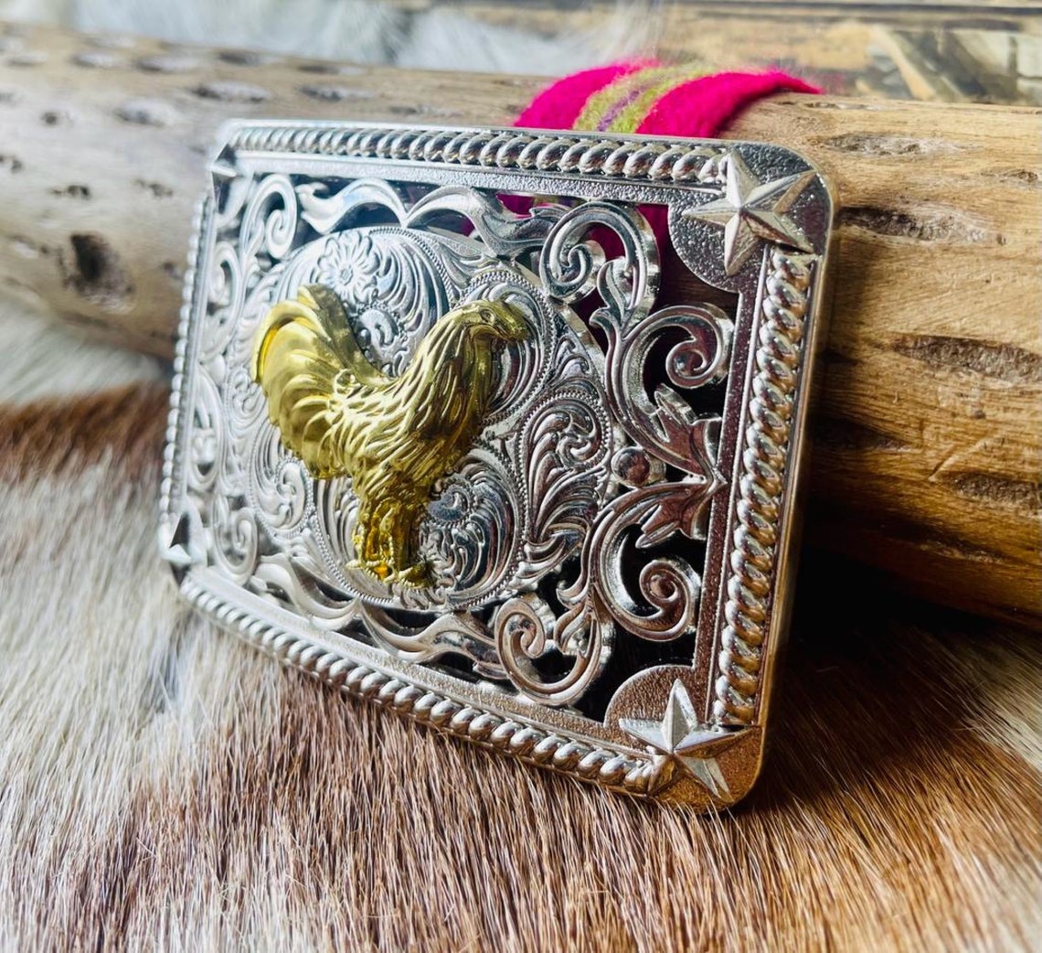 Western Cowboy Rooster Belt Buckle for Men Etsy