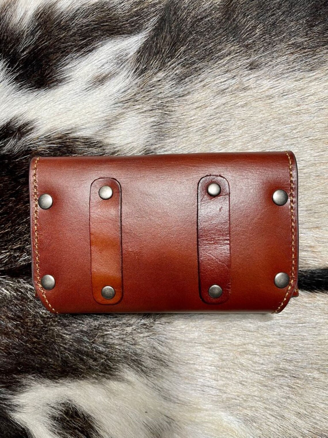 Western Genuine Leather Rooster Design With Belt Loop Cell | Etsy