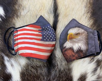 Mexico Eagle Face Mask - 100% Cotton, USA Made, Soft & Reusable With Eagle Design