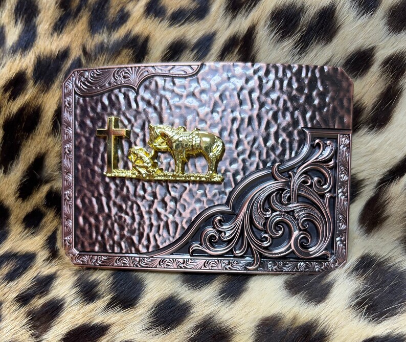 Western Praying Cowboy Belt Buckle for Men Etsy