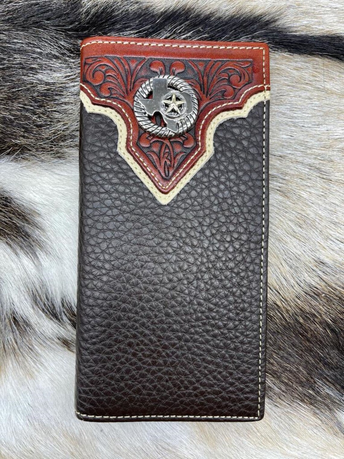 Western Cowboy Wallet Genuine Leather Bifold Long Wallet for Etsy UK