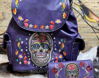 Mexican Sugar Skulls Cactus Backpacks Travel Laptop Daypack School Bags for Teens Men Women