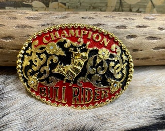 Hebilla de cinturón para hombre, campeón de vaquero occidental, Bull Rider, Rodeo