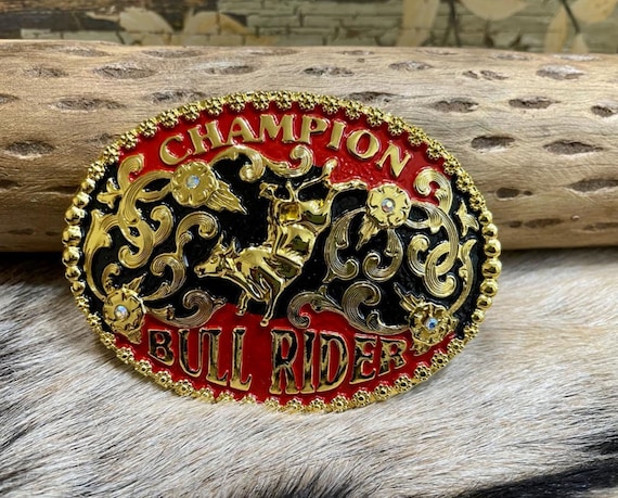 Western Cowboy Champion Bull Rider Rodeo Belt Buckle for Men 