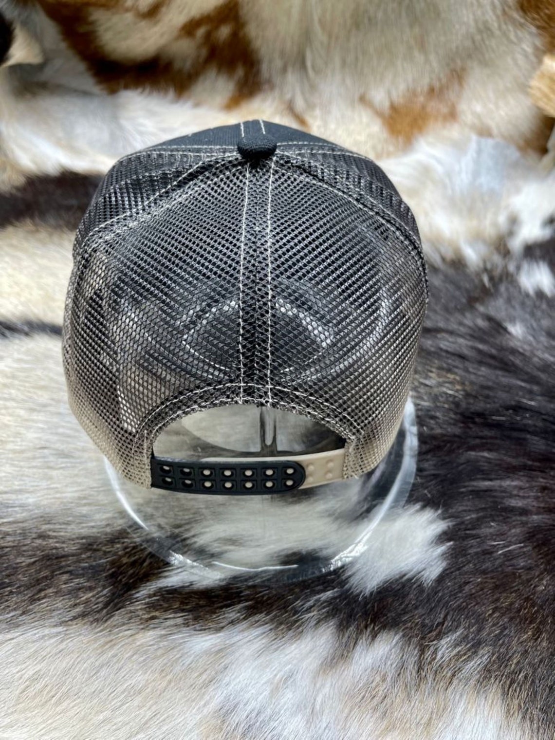 Long Horn Concho Mesh Back Cow Hide Baseball Cap Etsy