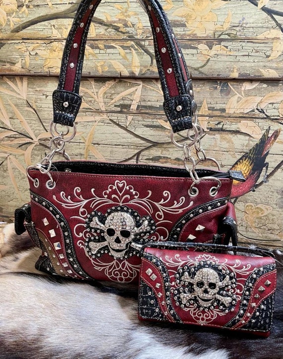 Red Tooled Leather Handbag – Wild Wings