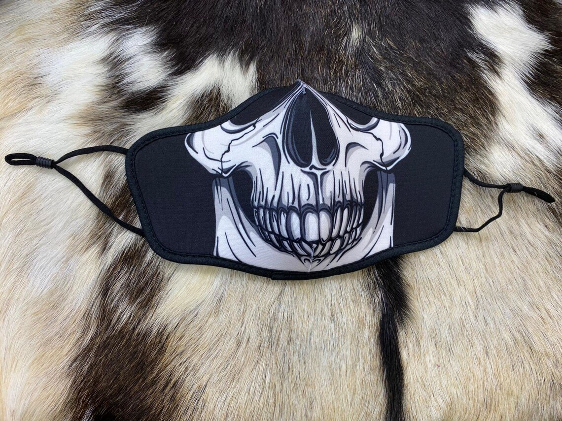 HALLOWEEN Scary Black Face Mask Reusable and Washable Etsy